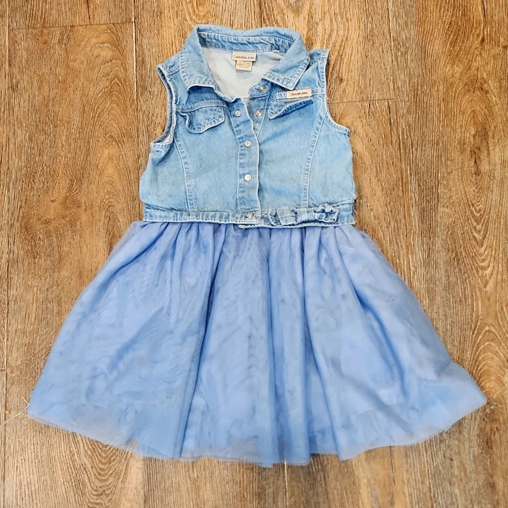 Calvin Klein Denim Dress Little Girl Size 6T